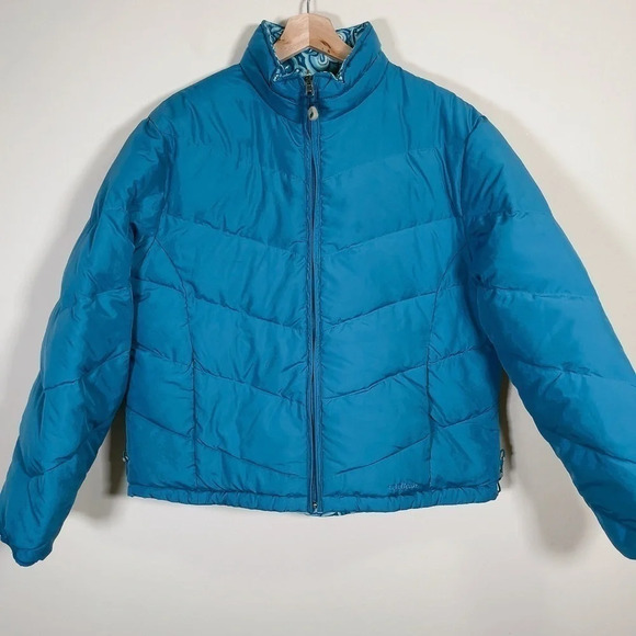 L.L. Bean Blue Floral Puffer Jacket - Picture 13 of 16